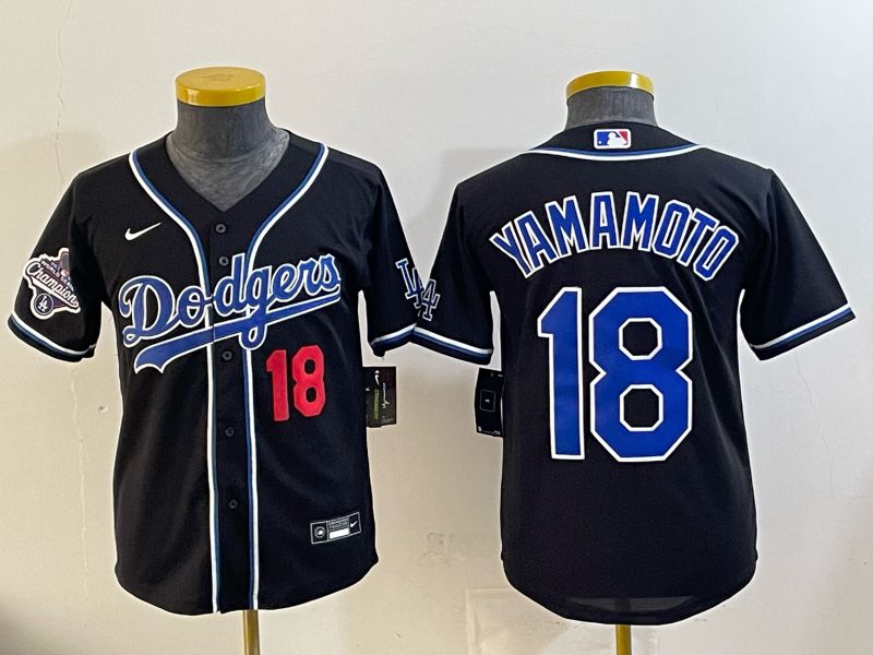 Women Nike 2026 Los Angeles Dodgers #18 Yamamoto Black Game MLB Jersey 082